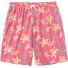 COOFANDY Men’s Hawaiian Beach Shorts Elastic Waist Drawstring Lightweight Summer Casual Shorts with Pocket(Pastel Turtles)