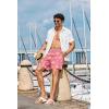 COOFANDY Men’s Hawaiian Beach Shorts Elastic Waist Drawstring Lightweight Summer Casual Shorts with Pocket(Pastel Turtles)