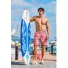 COOFANDY Men’s Hawaiian Beach Shorts Elastic Waist Drawstring Lightweight Summer Casual Shorts with Pocket(Pastel Turtles)