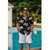 COOFANDY Mens Hawaiian Shirts Short Sleeve Button Down Aloha Shirt Casual Beach Clothes(Black Pineapple)