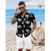 COOFANDY Mens Hawaiian Shirts Short Sleeve Button Down Aloha Shirt Casual Beach Clothes(Black Pineapple)