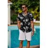 COOFANDY Mens Hawaiian Shirts Short Sleeve Button Down Aloha Shirt Casual Beach Clothes(Black Pineapple)