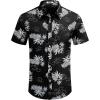 COOFANDY Mens Hawaiian Shirts Short Sleeve Button Down Aloha Shirt Casual Beach Clothes(Black Pineapple)