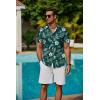 COOFANDY Mens Hawaiian Shirts Short Sleeve Button Down Aloha Shirt Casual Beach Clothes(Green Fern Leaves)