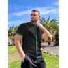 COOFANDY Men’s Knit Button Down Shirt Vintage Short Sleeve Polo Shirts Casual Beach Tops(Green & Black)