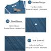 COOFANDY Men’s Knit Button Down Shirt Vintage Short Sleeve Polo Shirts Casual Beach Tops(Lake Blue)