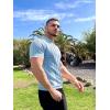 COOFANDY Men’s Knit Button Down Shirt Vintage Short Sleeve Polo Shirts Casual Beach Tops(Light Blue Argyle)