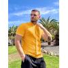 COOFANDY Men’s Knit Button Down Shirt Vintage Short Sleeve Polo Shirts Casual Beach Tops(Yellow)