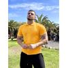 COOFANDY Men’s Knit Button Down Shirt Vintage Short Sleeve Polo Shirts Casual Beach Tops(Yellow)