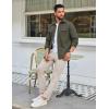 COOFANDY Men’s Long Sleeve Button Up Shirt Jacket with Flap Pockets(Army Green)