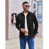 COOFANDY Men’s Long Sleeve Button Up Shirt Jacket with Flap Pockets(Black)