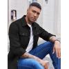 COOFANDY Men’s Long Sleeve Button Up Shirt Jacket with Flap Pockets(Black)