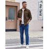 COOFANDY Men’s Long Sleeve Button Up Shirt Jacket with Flap Pockets(Brown)