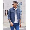 COOFANDY Men’s Long Sleeve Button Up Shirt Jacket with Flap Pockets(Denim Blue)