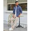 COOFANDY Men’s Long Sleeve Button Up Shirt Jacket with Flap Pockets(Denim Blue)