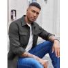COOFANDY Men’s Long Sleeve Button Up Shirt Jacket with Flap Pockets(Gray)