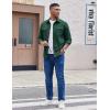 COOFANDY Men’s Long Sleeve Button Up Shirt Jacket with Flap Pockets(Green)
