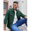 COOFANDY Men’s Long Sleeve Button Up Shirt Jacket with Flap Pockets(Green)