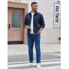 COOFANDY Men’s Long Sleeve Button Up Shirt Jacket with Flap Pockets(Navy Blue)