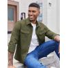 COOFANDY Men’s Long Sleeve Button Up Shirt Jacket with Flap Pockets(Olive Green)