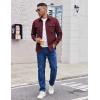 COOFANDY Men’s Long Sleeve Button Up Shirt Jacket with Flap Pockets(Wine Red)