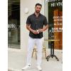 COOFANDY Mens Short Sleeve Casual Button Down Shirts Summer Untucked Dress Shirts with Pocket(Black Plaid Pattern)