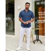 COOFANDY Mens Short Sleeve Casual Button Down Shirts Summer Untucked Dress Shirts with Pocket(Blue Plaid Pattern)