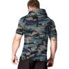 COOFANDY Men’s Short Sleeve Hoodie Workout Gym Sweatshirt Muscle Fit Fashion Athletic Hoodies Pullover Cotton Hooded T-Shirts(Z_camo)