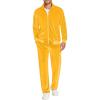 COOFANDY Mens 2 Piece Velour Tracksuit Full Zip Jackets Pants Velvet Jogging Suits Sweatsuit Set(Yellow)