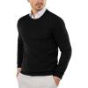 COOFANDY Men’s Crewneck Sweaters Long Sleeve Dress Knit Sweater Lightweight Slim Fit Pullover Sweaters(Black)