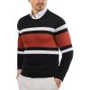 COOFANDY Men’s Crewneck Sweaters Long Sleeve Dress Knit Sweater Lightweight Slim Fit Pullover Sweaters(Black/Rust Red)