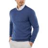 COOFANDY Men’s Crewneck Sweaters Long Sleeve Dress Knit Sweater Lightweight Slim Fit Pullover Sweaters(Blue)