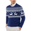 COOFANDY Men’s Crewneck Sweaters Long Sleeve Dress Knit Sweater Lightweight Slim Fit Pullover Sweaters(Christmas Blue)