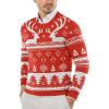 COOFANDY Men’s Crewneck Sweaters Long Sleeve Dress Knit Sweater Lightweight Slim Fit Pullover Sweaters(Christmas Red)