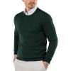 COOFANDY Men’s Crewneck Sweaters Long Sleeve Dress Knit Sweater Lightweight Slim Fit Pullover Sweaters(Dark Green)