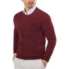 COOFANDY Men’s Crewneck Sweaters Long Sleeve Dress Knit Sweater Lightweight Slim Fit Pullover Sweaters(Dark Red/Black (Two-tone Colors))