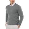COOFANDY Men’s Crewneck Sweaters Long Sleeve Dress Knit Sweater Lightweight Slim Fit Pullover Sweaters(Grey)