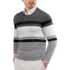 COOFANDY Men’s Crewneck Sweaters Long Sleeve Dress Knit Sweater Lightweight Slim Fit Pullover Sweaters(Grey/White)