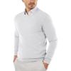 COOFANDY Men’s Crewneck Sweaters Long Sleeve Dress Knit Sweater Lightweight Slim Fit Pullover Sweaters(White)