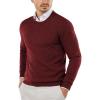 COOFANDY Men’s Crewneck Sweaters Long Sleeve Dress Knit Sweater Lightweight Slim Fit Pullover Sweaters(Wine Red)