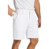 COOFANDY Men’s Golf Shorts 8 Inch Lightweight Quick Dry Casual Dress Shorts Hiking Travel Shorts with Pockets(White)