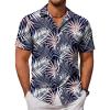 Navy Blue Palm Leaves