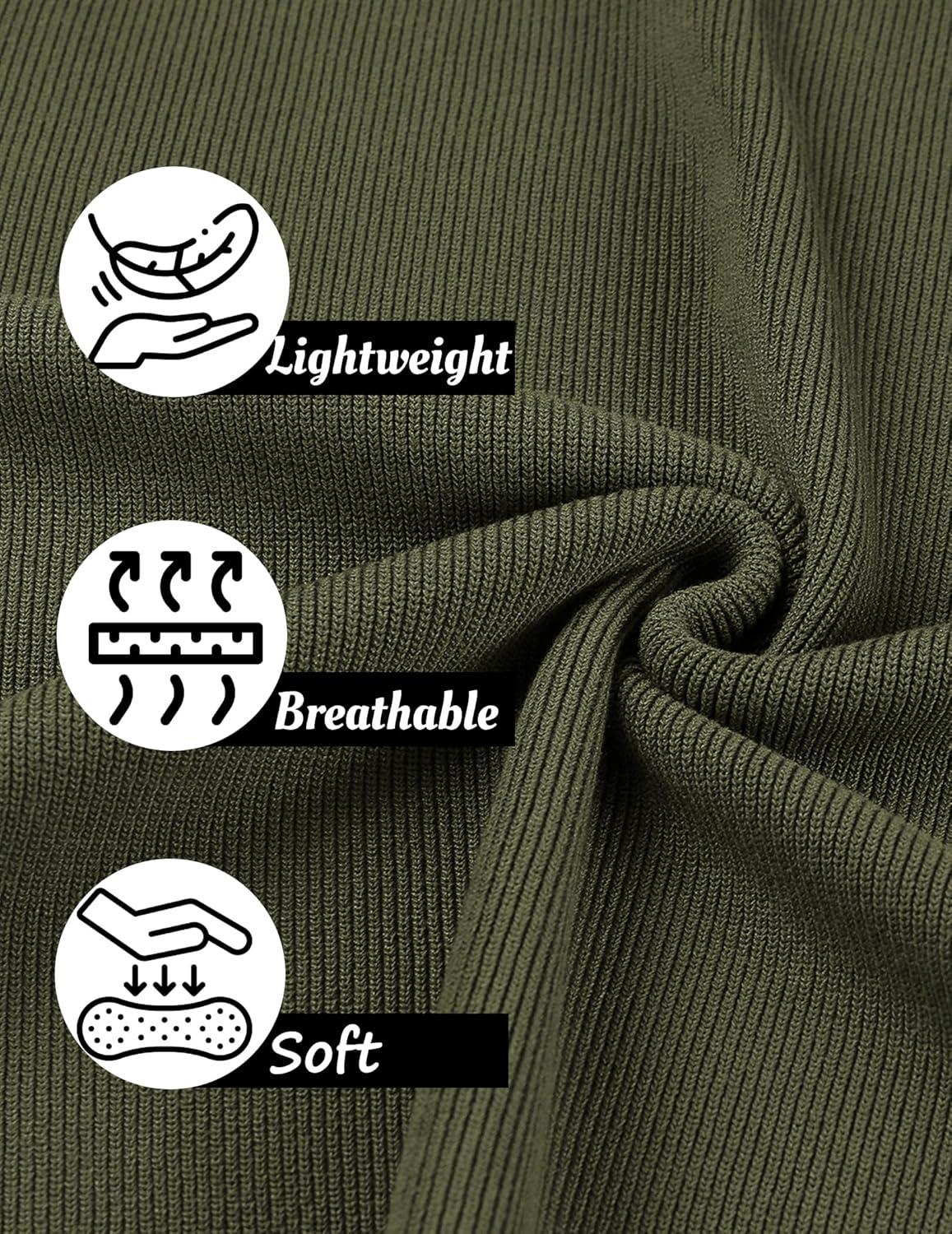 imageCOOFANDY Mens Slim Fit Knit Polo Shirts Business Lightweight Polo Sweater Casual Summer Ribbed Textured Collared T ShirtArmy Green