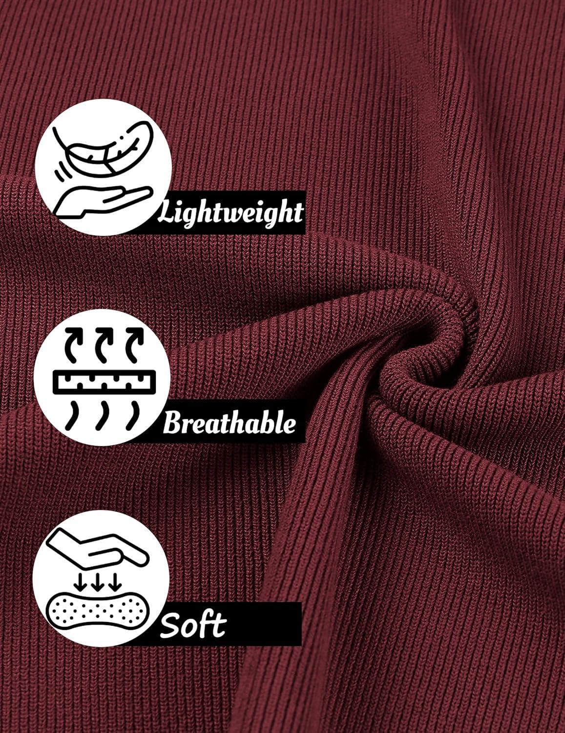 imageCOOFANDY Mens Slim Fit Knit Polo Shirts Business Lightweight Polo Sweater Casual Summer Ribbed Textured Collared T ShirtDark Red