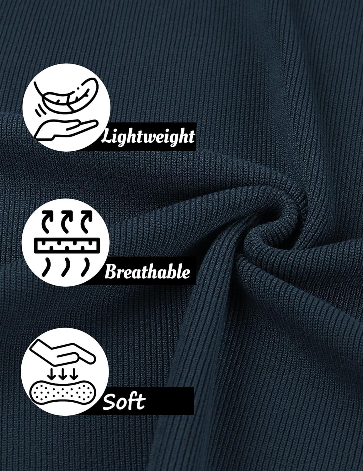 imageCOOFANDY Mens Slim Fit Knit Polo Shirts Business Lightweight Polo Sweater Casual Summer Ribbed Textured Collared T ShirtNavy Blue