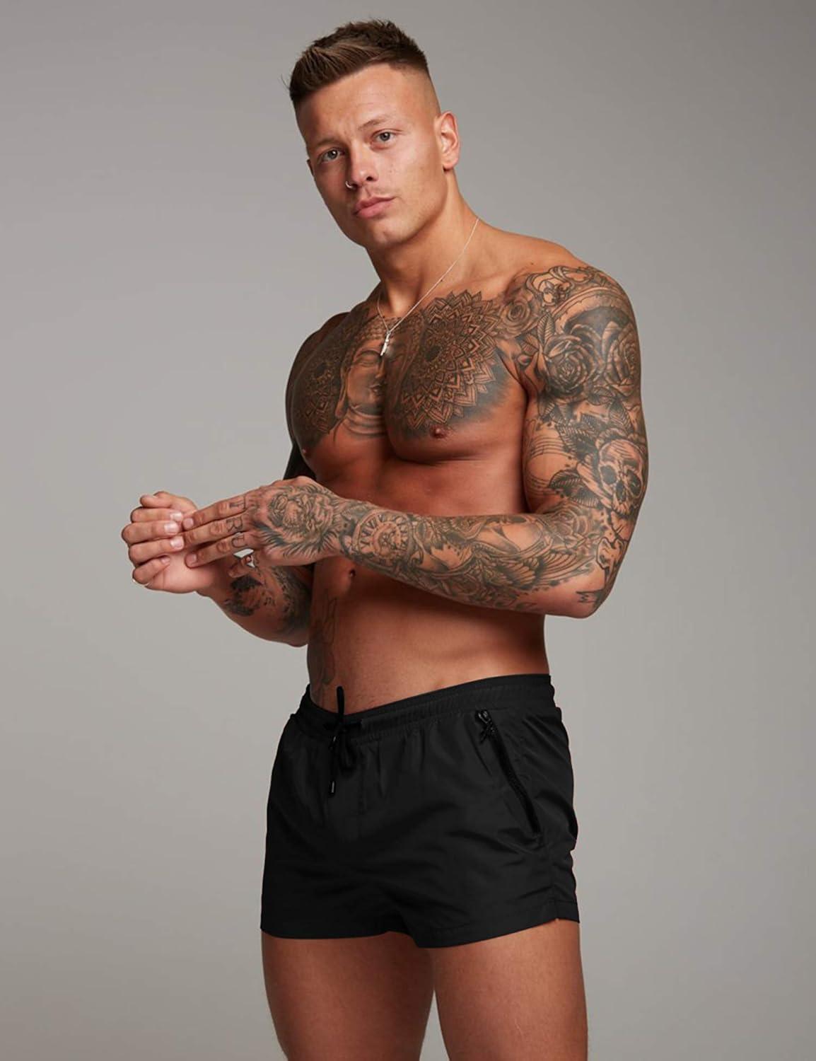 imageCOOFANDY Mens Swim Trunk Quick Dry Swimwear Mesh Lining Bathing Suit Swimsuit Board Beach Sport ShortBlack