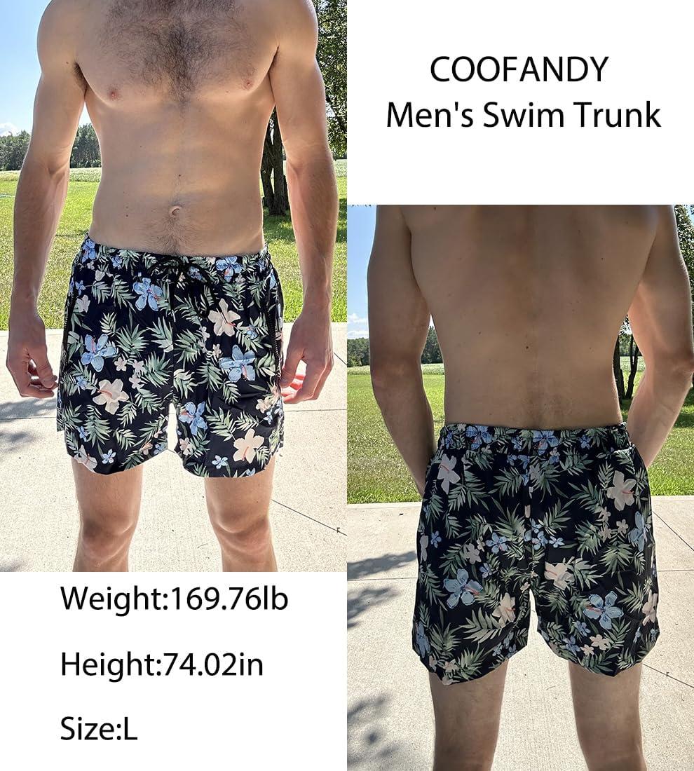 imageCOOFANDY Mens Swim Trunk Quick Dry Swimwear Mesh Lining Bathing Suit Swimsuit Board Beach Sport ShortBlue Floral Print
