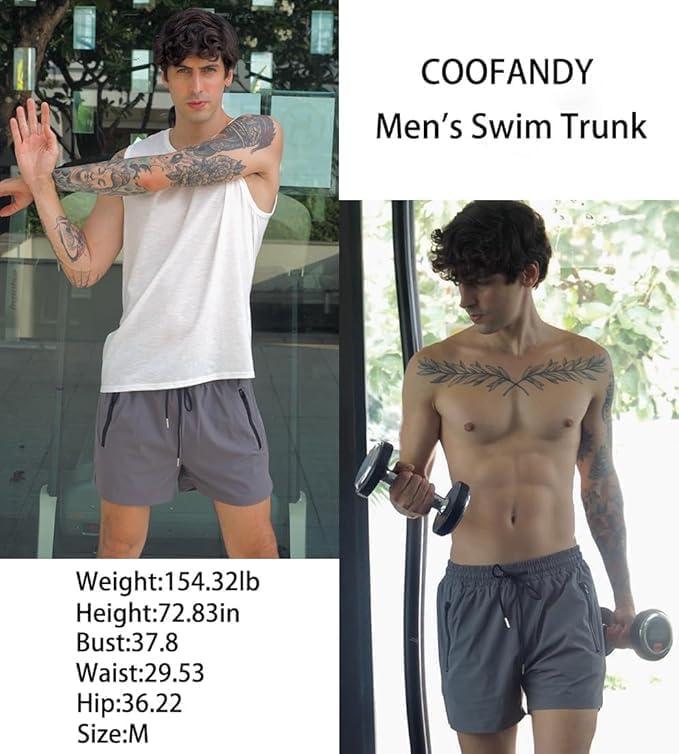 imageCOOFANDY Mens Swim Trunk Quick Dry Swimwear Mesh Lining Bathing Suit Swimsuit Board Beach Sport ShortDark Grey