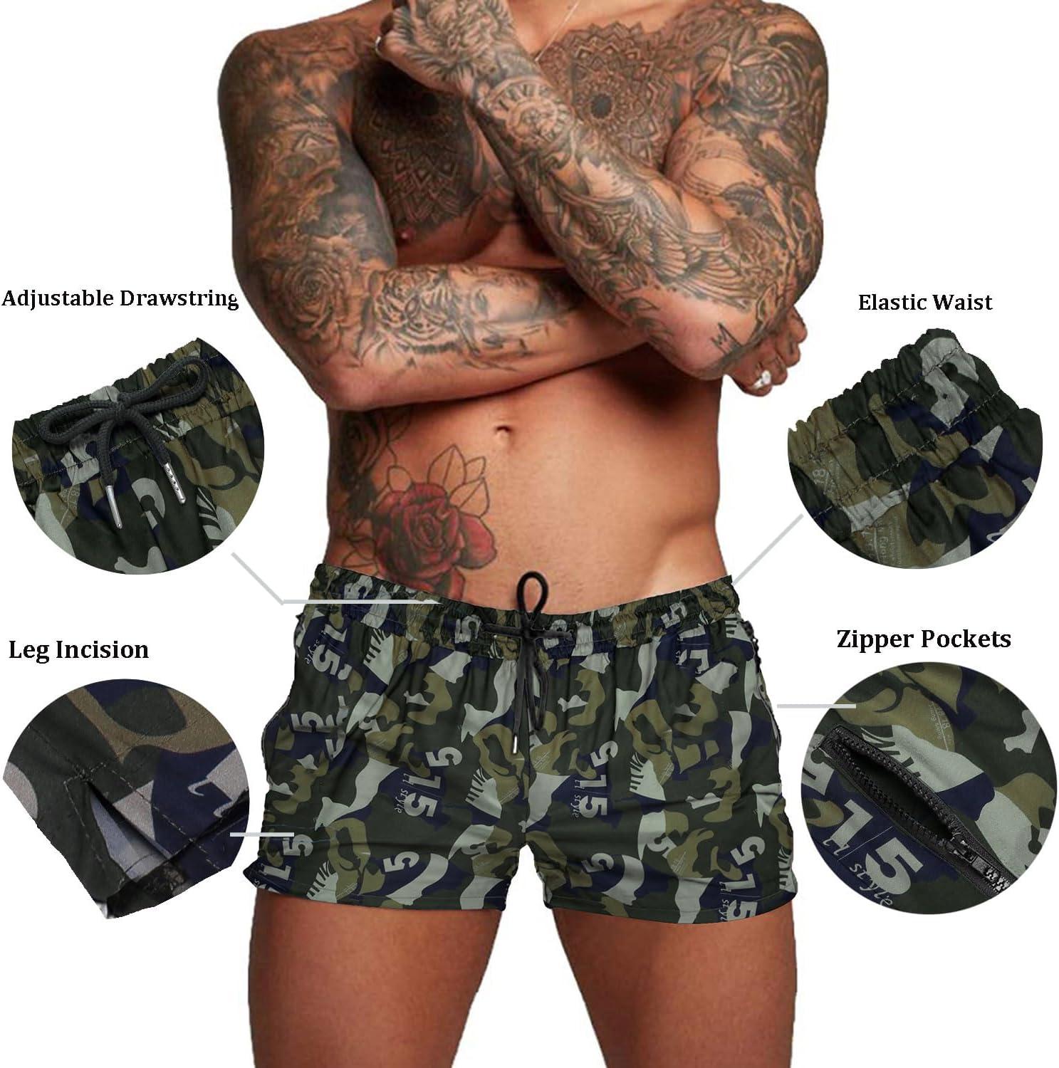 imageCOOFANDY Mens Swim Trunk Quick Dry Swimwear Mesh Lining Bathing Suit Swimsuit Board Beach Sport ShortGreen Camouflage