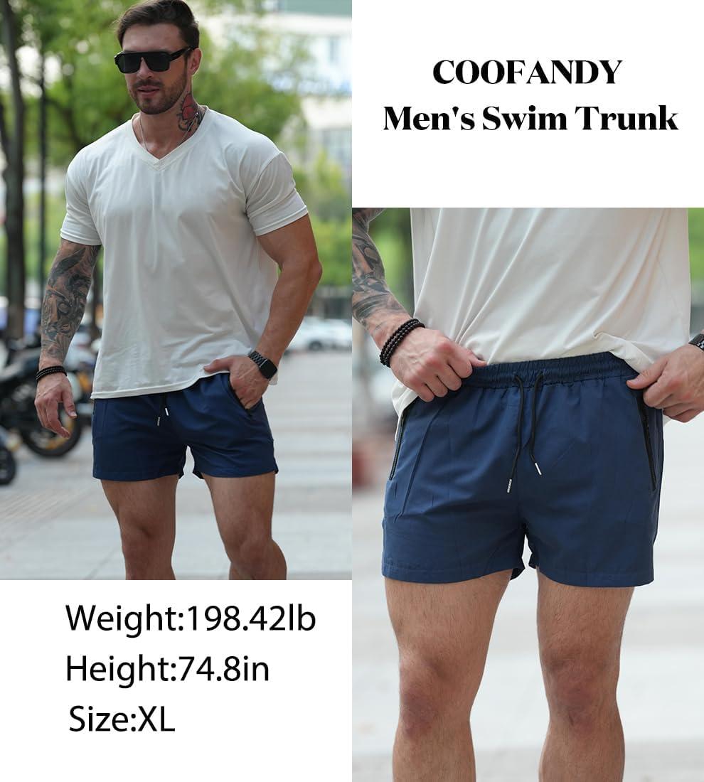 imageCOOFANDY Mens Swim Trunk Quick Dry Swimwear Mesh Lining Bathing Suit Swimsuit Board Beach Sport ShortNavy Blue